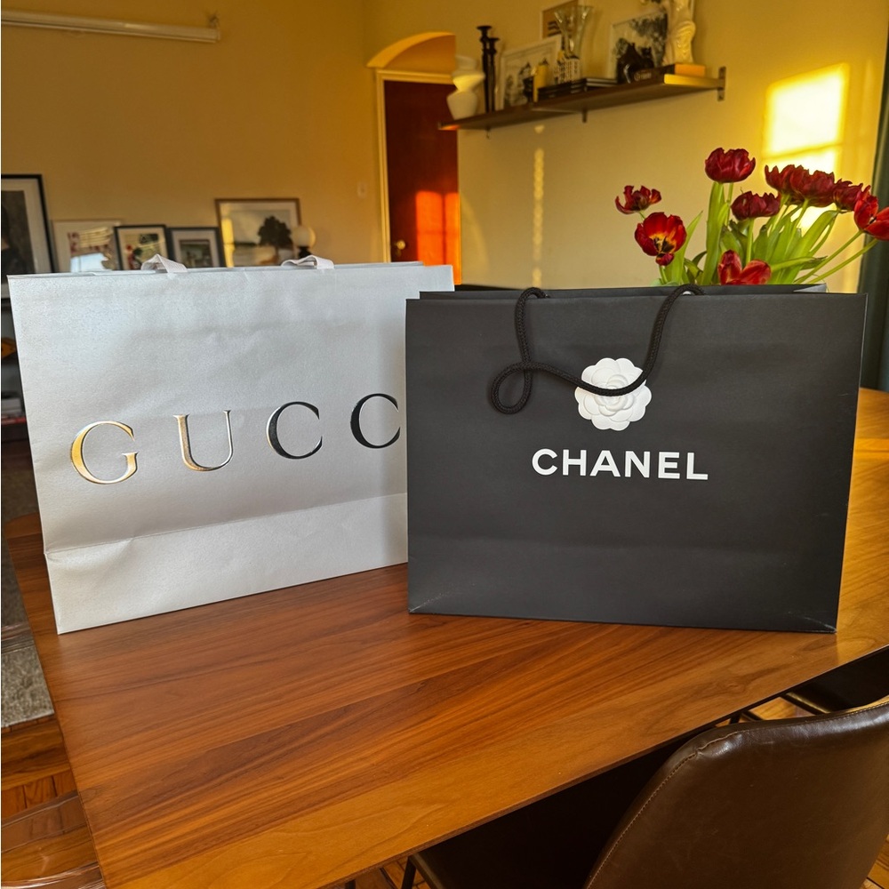 Gucci and Chanel Shopping Bags